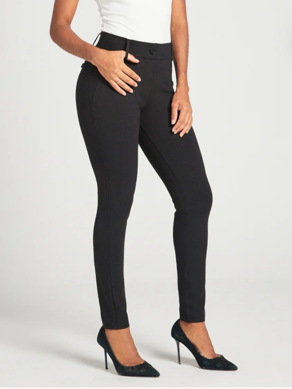 Betabrand Black Classic Dress Yoga Pants Skinny Leg Medium
